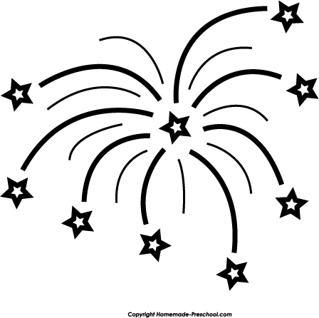 Fireworks Black And White Clipart