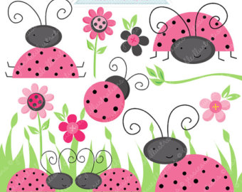 red ladybug clipart pink