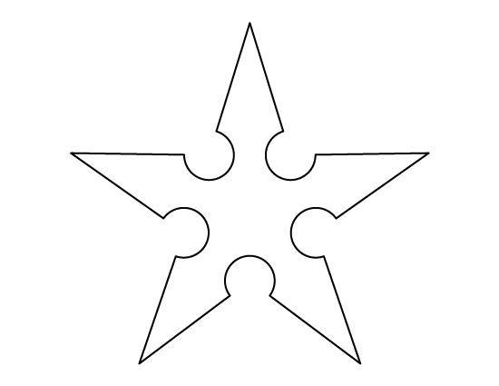 Star outline image ninja star pattern use the printable outline