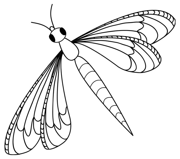 Dragonfly clipart black and white