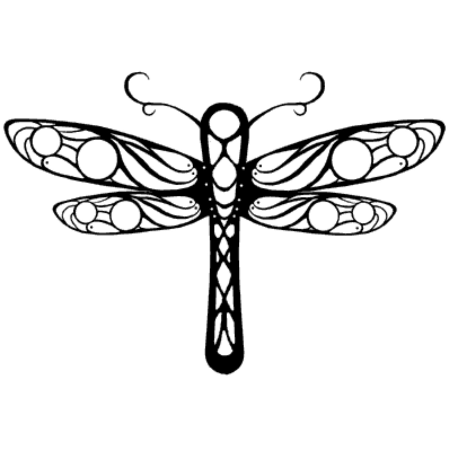 Black And White Dragonfly Clipart 8645