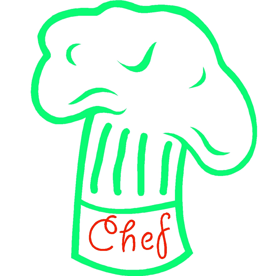 Chef hat clipart outline