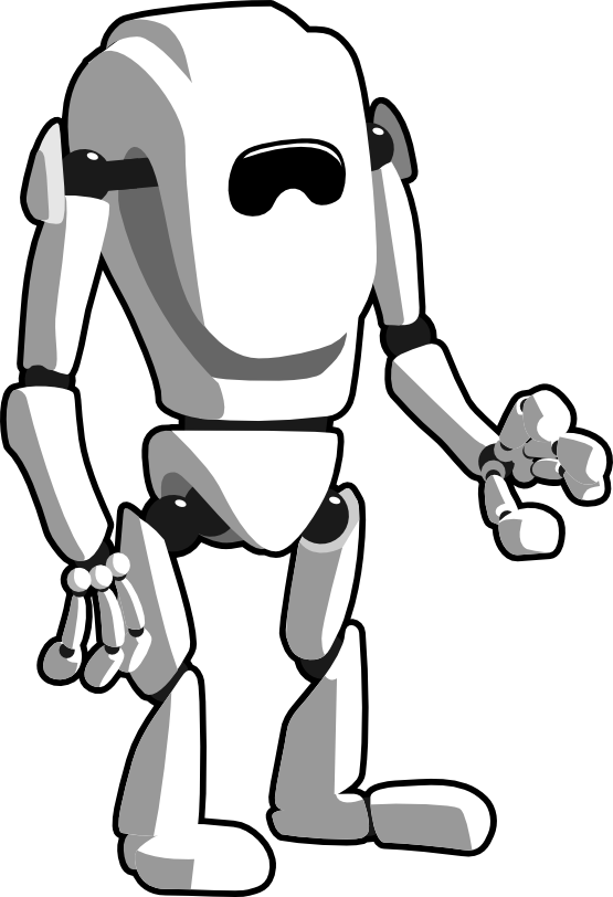Robot Black And White Clipart
