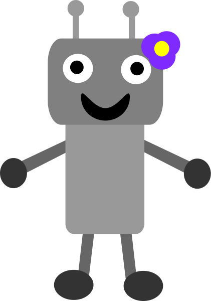 Waving Robot Black And White Clipart. Snowjet.co