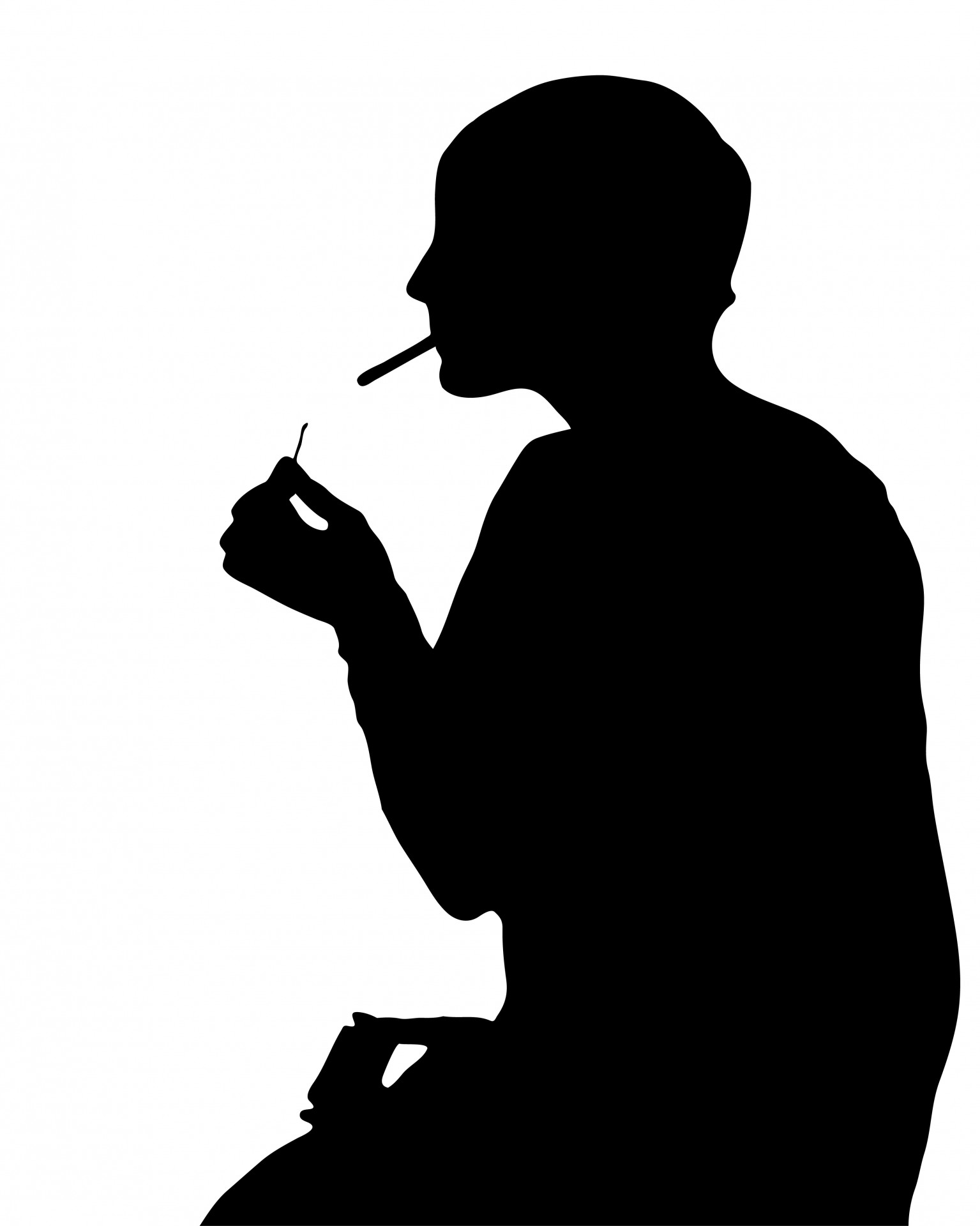 Woman Smoking Silhouette Clipart Free Stock Photo