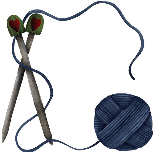 Clip Art Crossed Knitting Needles Clipart