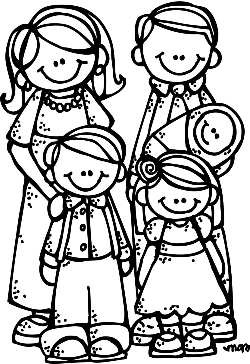 Family Clipart Black and White craft projects, Black and White
