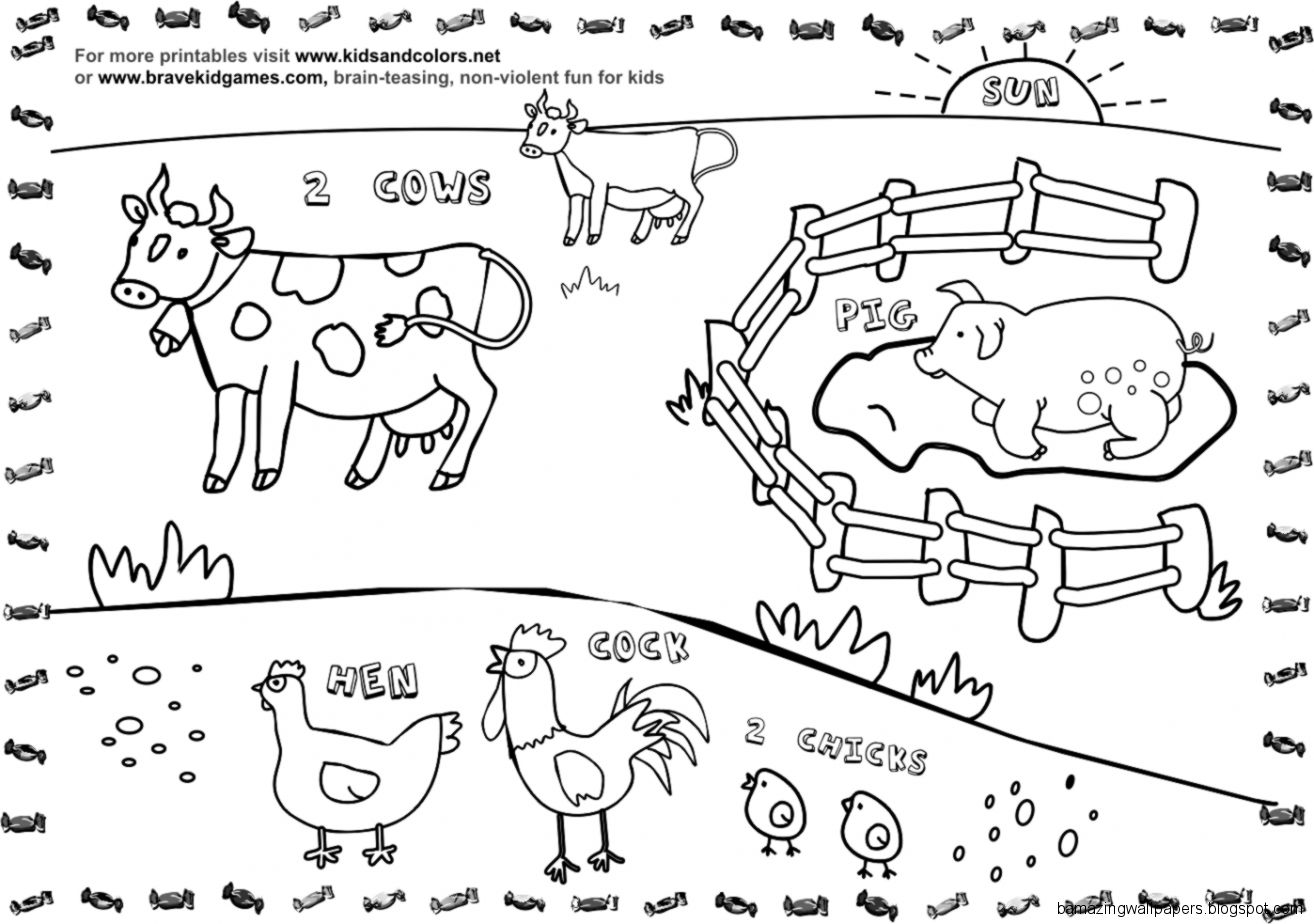 free kids coloring pages farm animals   Clip Art Library