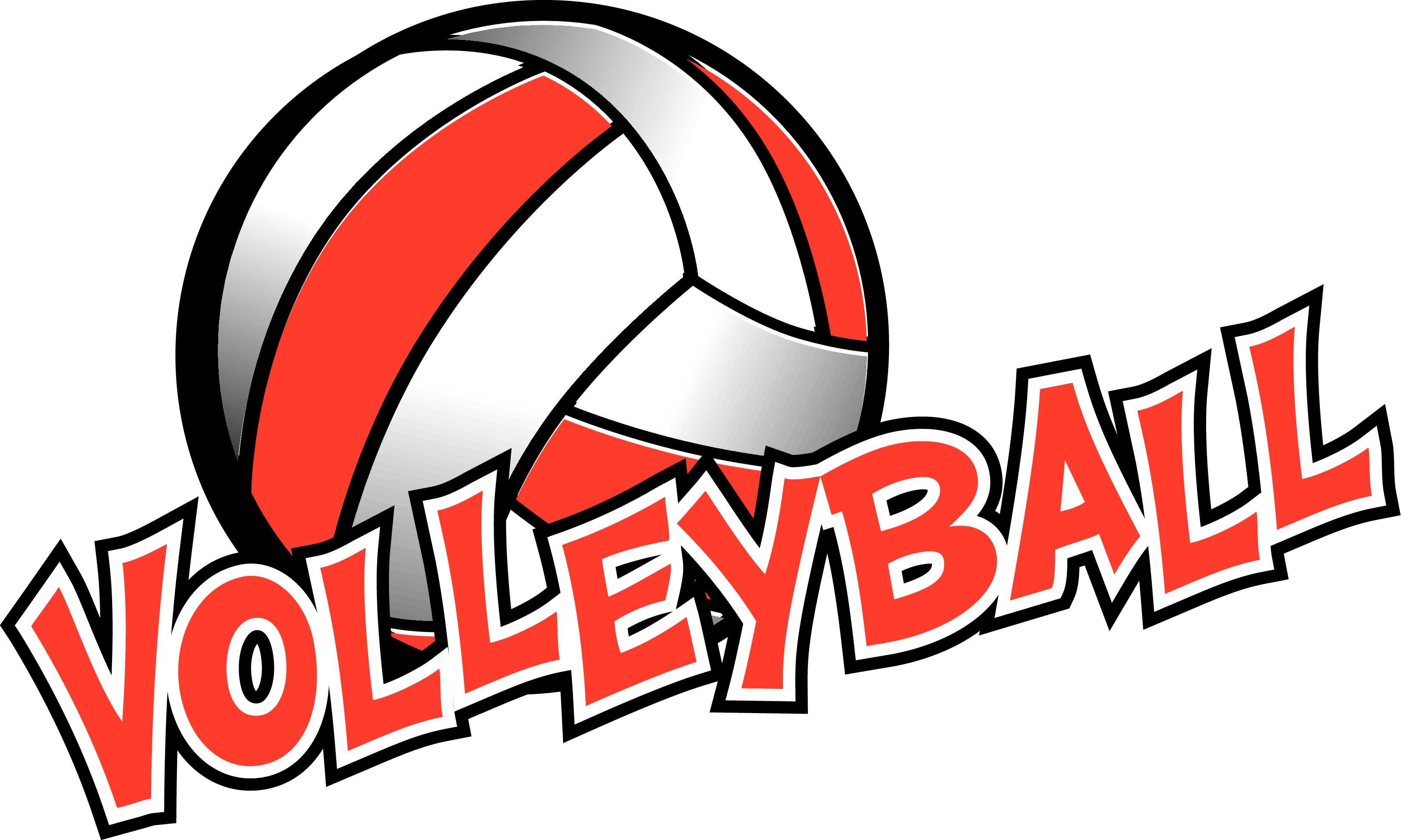 Red and black volleyball clipart