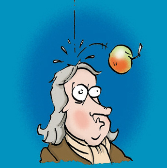Newton apple dropping clipart