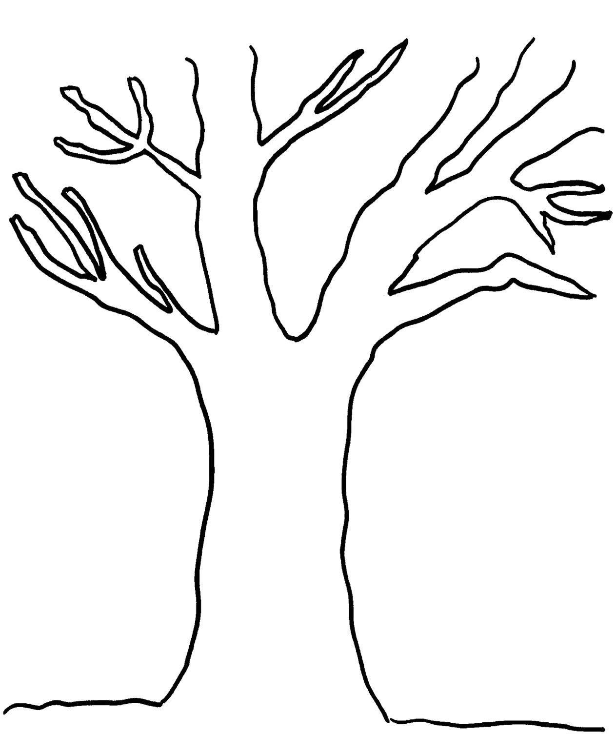 Tree clipart outline no leaves