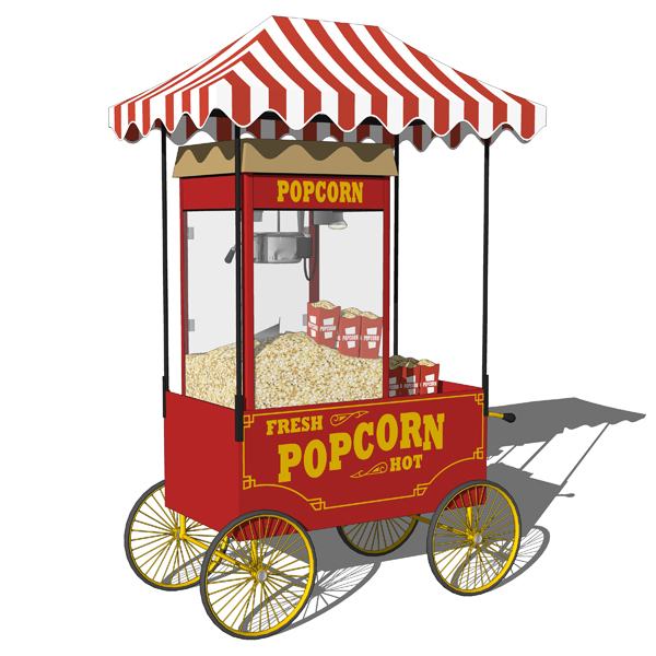 Popcorn machine carts 3D Model