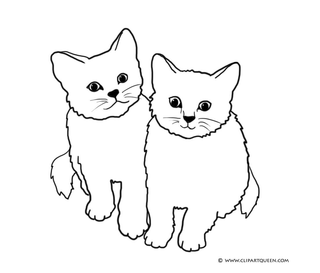 Kitten Clip Art Black And White.