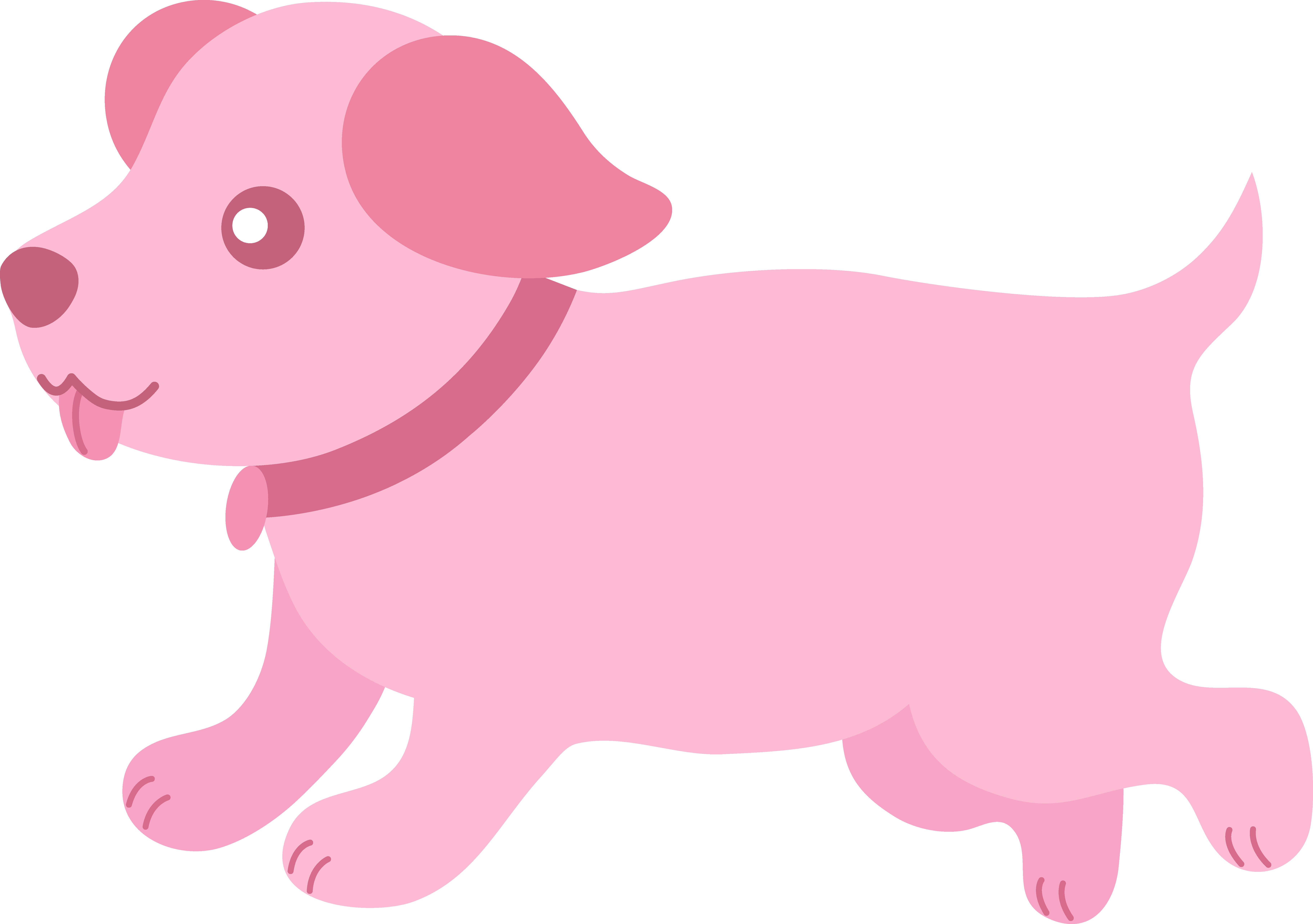 Cute dog with pink clipart