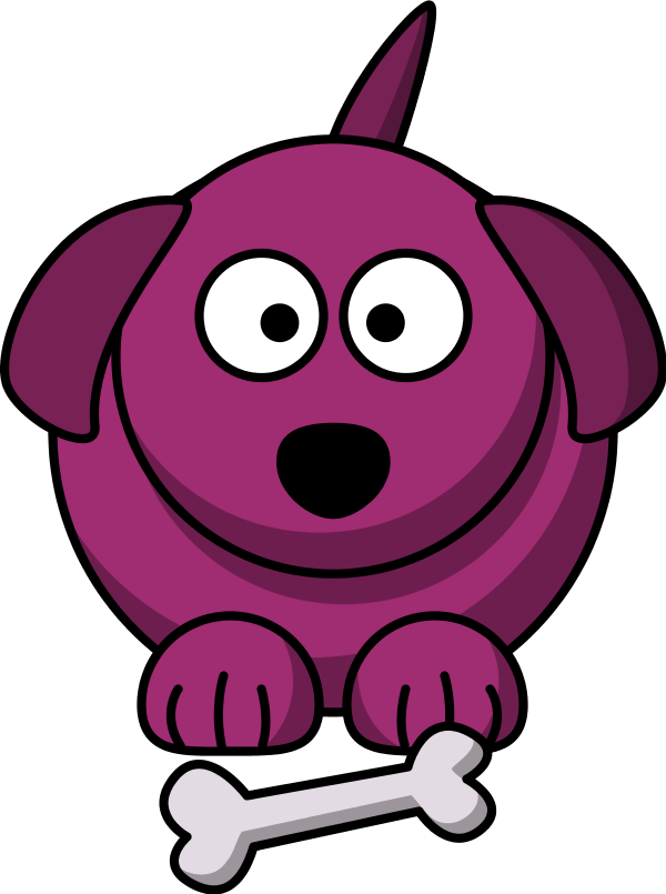 Pink dog cartoon character clipart