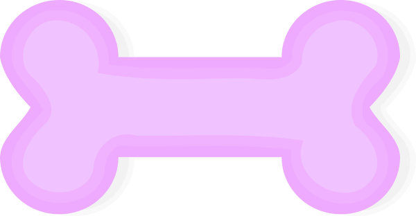 Pink dog bone clipart