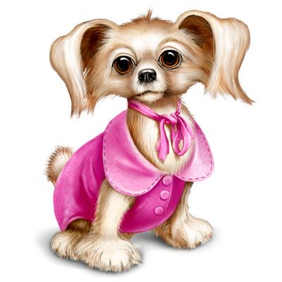 Free pink dog clipart