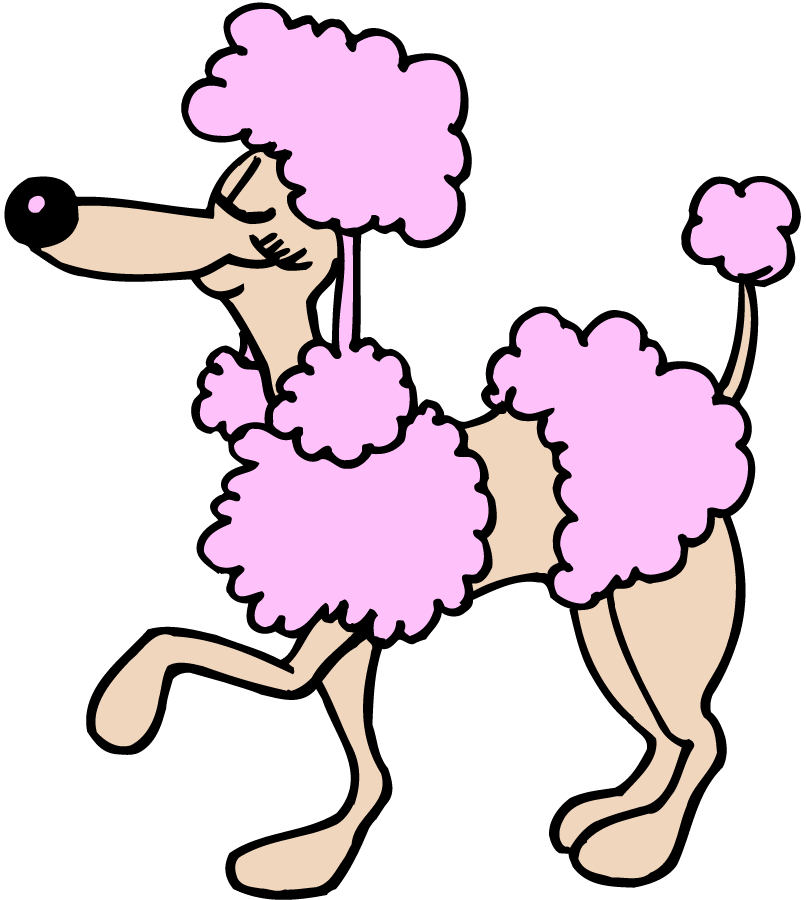 Pink dog cartoon character clipart