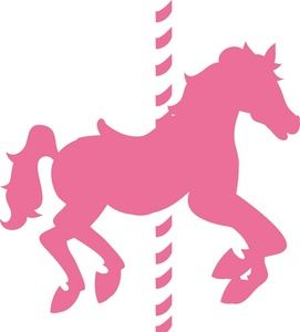 Carousel Horse Clipart Image: Pink carousel horse in silhouette