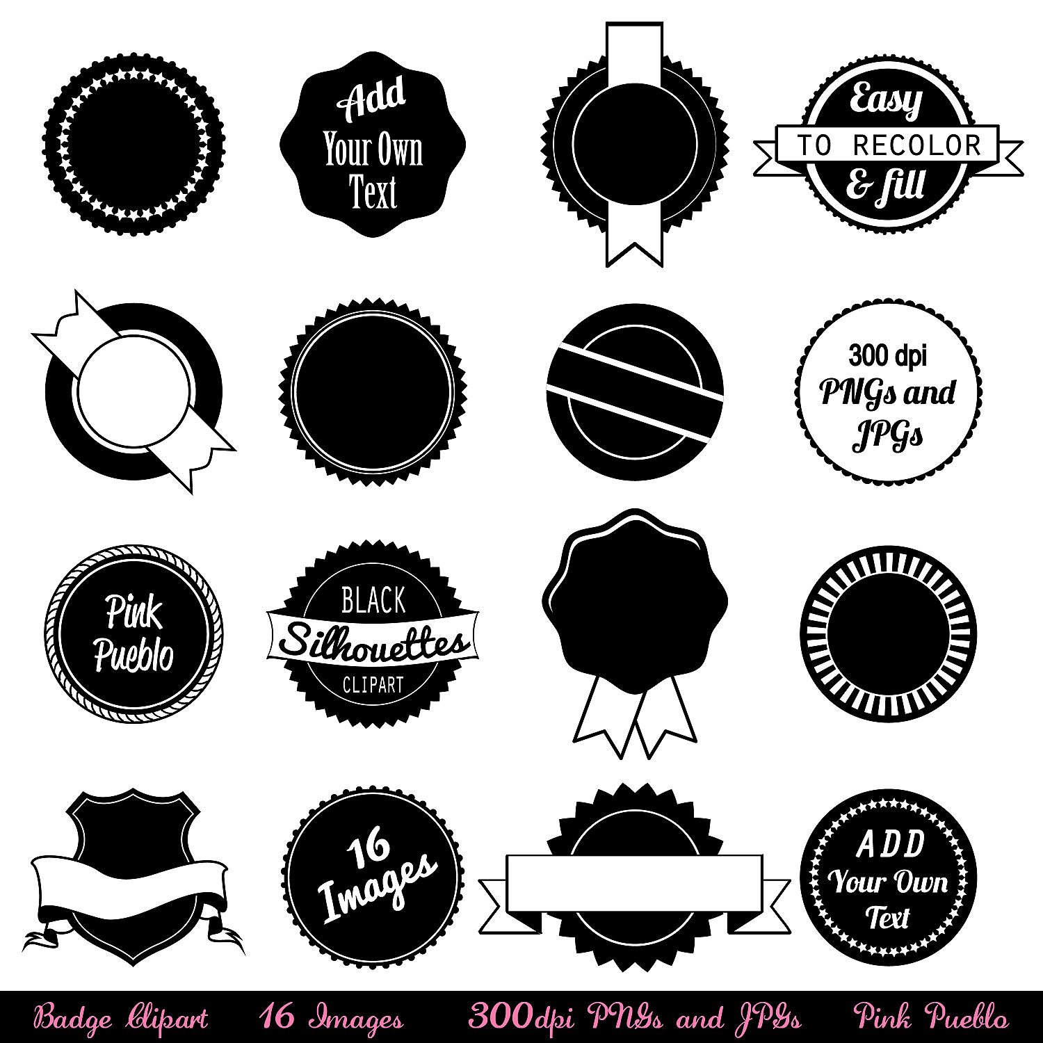 Badge Clipart Clip Art, Use as Stickers, Tags and Labels