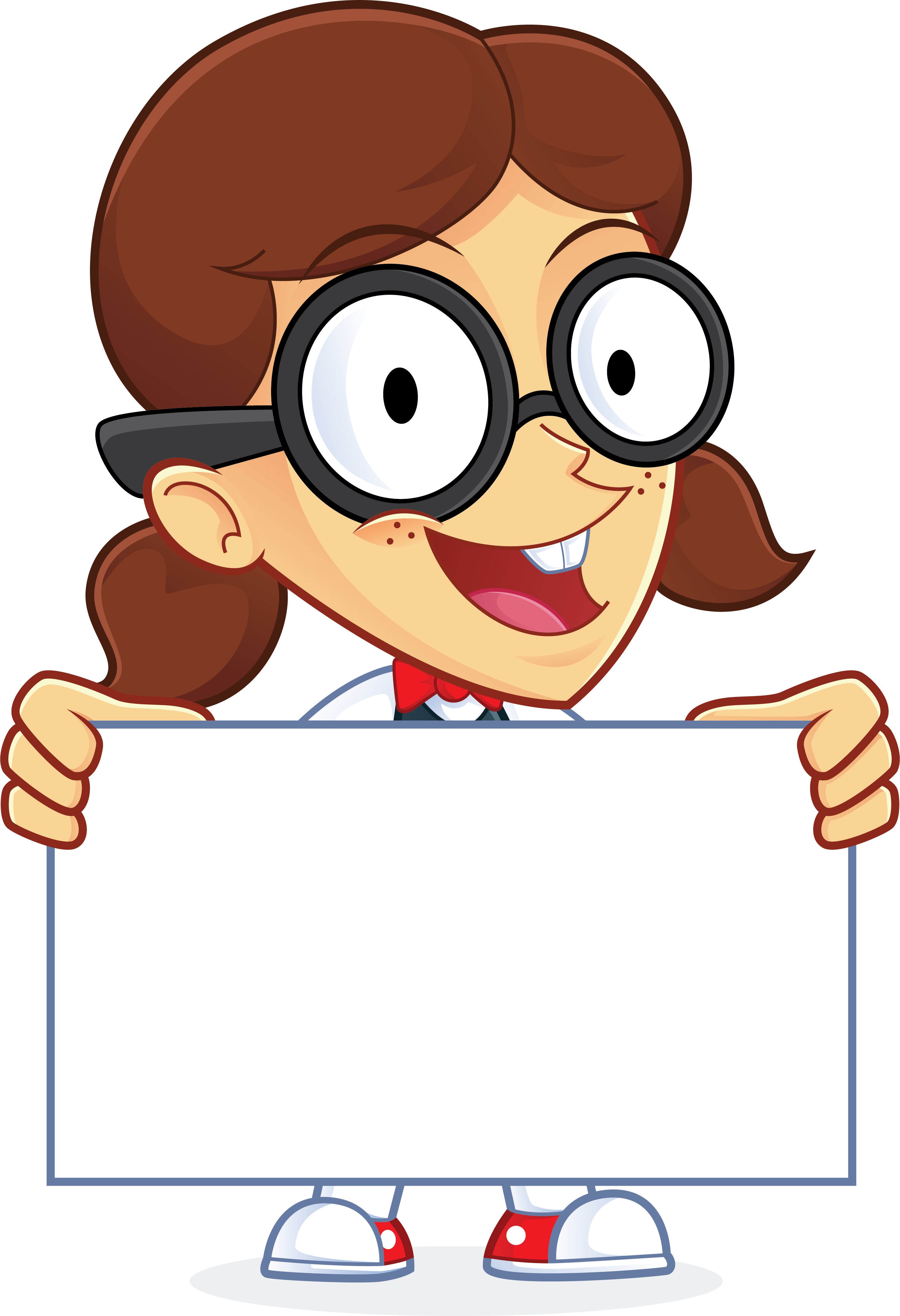 Free Girl Geek Holding a Sign People High Resolution Clip Art 1