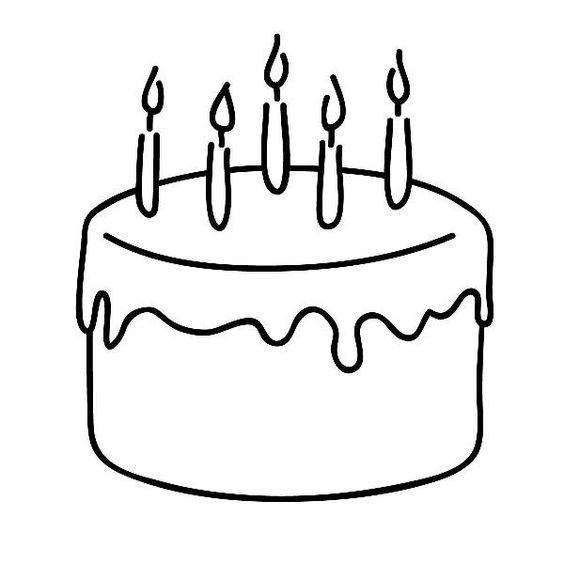 Birthday cake outline clip art
