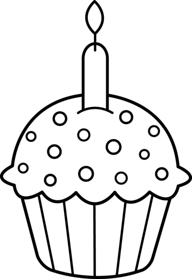 Birthday Cupcake Outline
