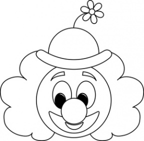 Clown Black And White Clipart