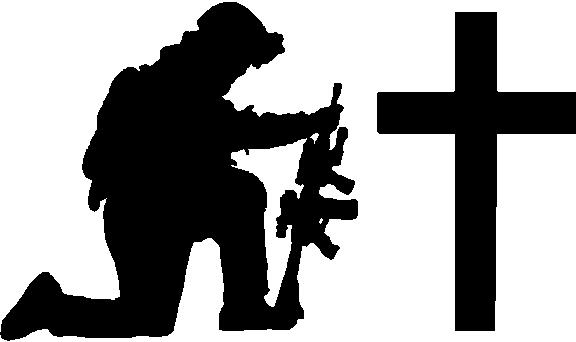 Collection of Soldier Kneeling At Cross Silhouette (37) .