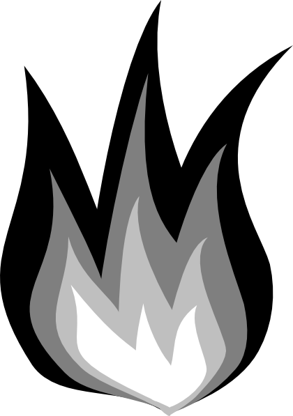 Free black and white flame outline clipart