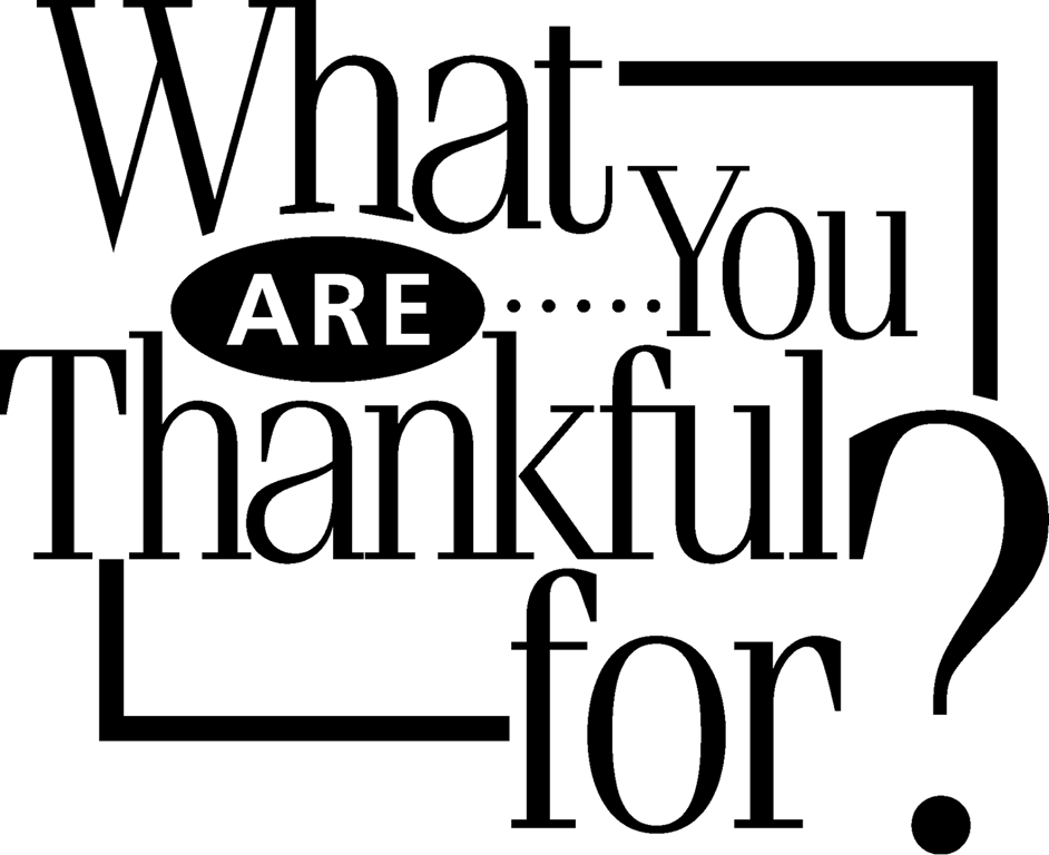 Thankful clipart black and white