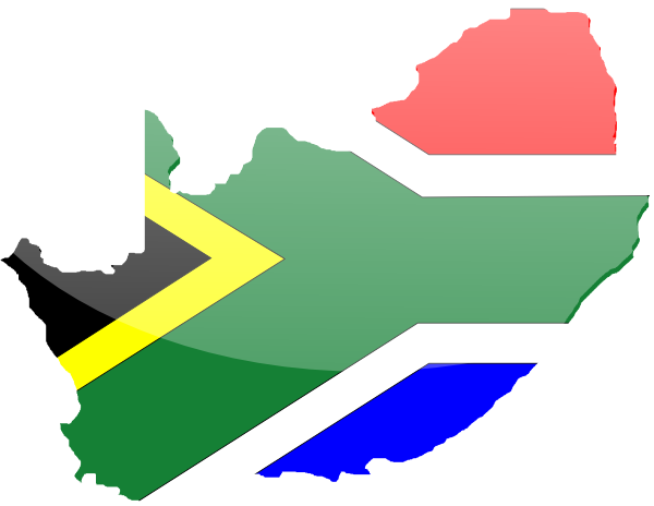 South african flag clipart black and white