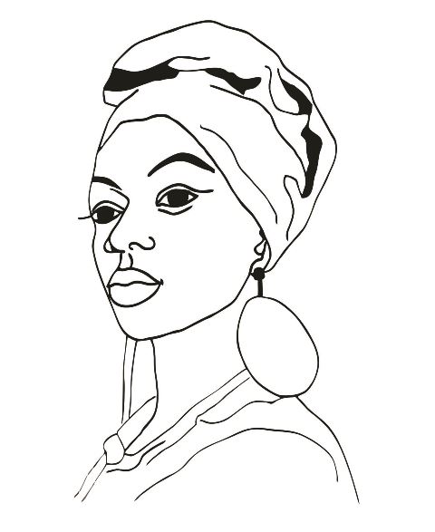 African clipart black and white