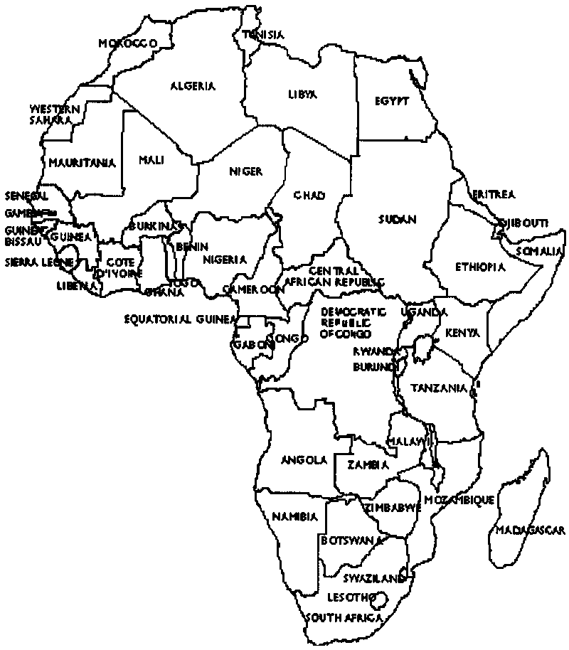 Africa Map Black And White