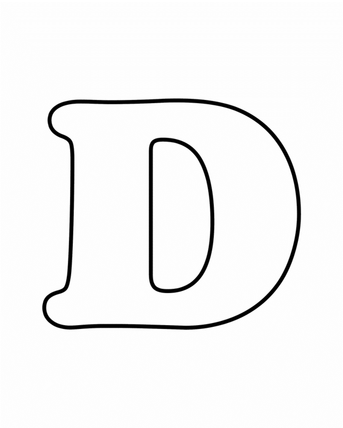 Letter d clipart black and white