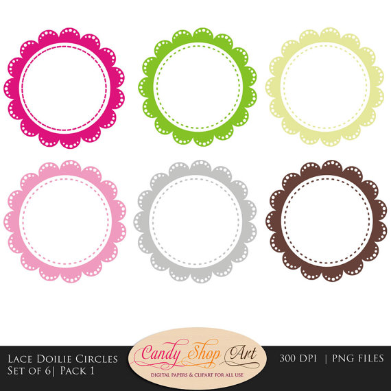 Instant Download Lace Doilie Circles by CandyShopDigitalArt