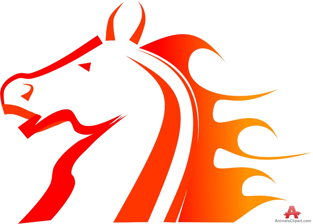 Fire Tribal Horse Logo Clipart Design