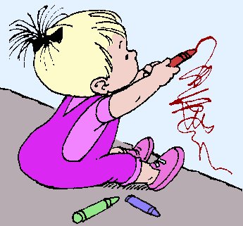 kid drawing on wall cartoon - Clip Art Library