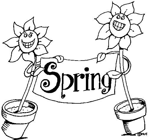 Spring Black And White Clipart