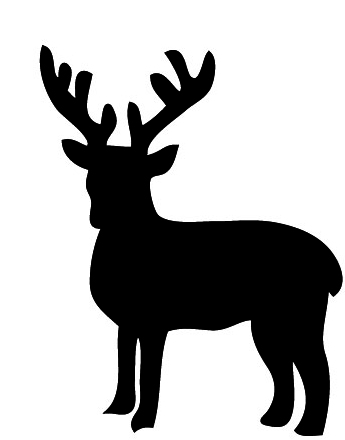 Reindeer silhouette clipart black and white