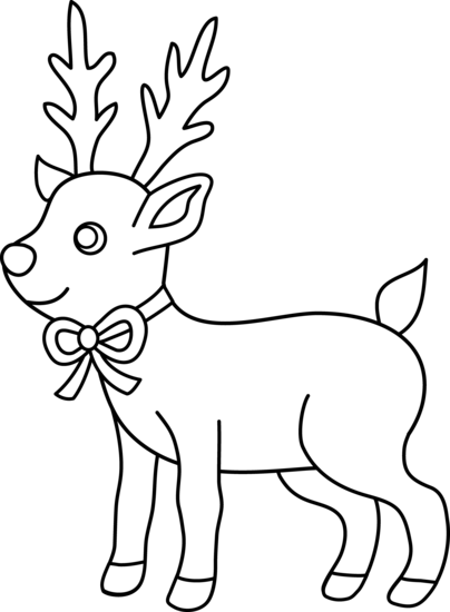 Reindeer Black And White Clipart