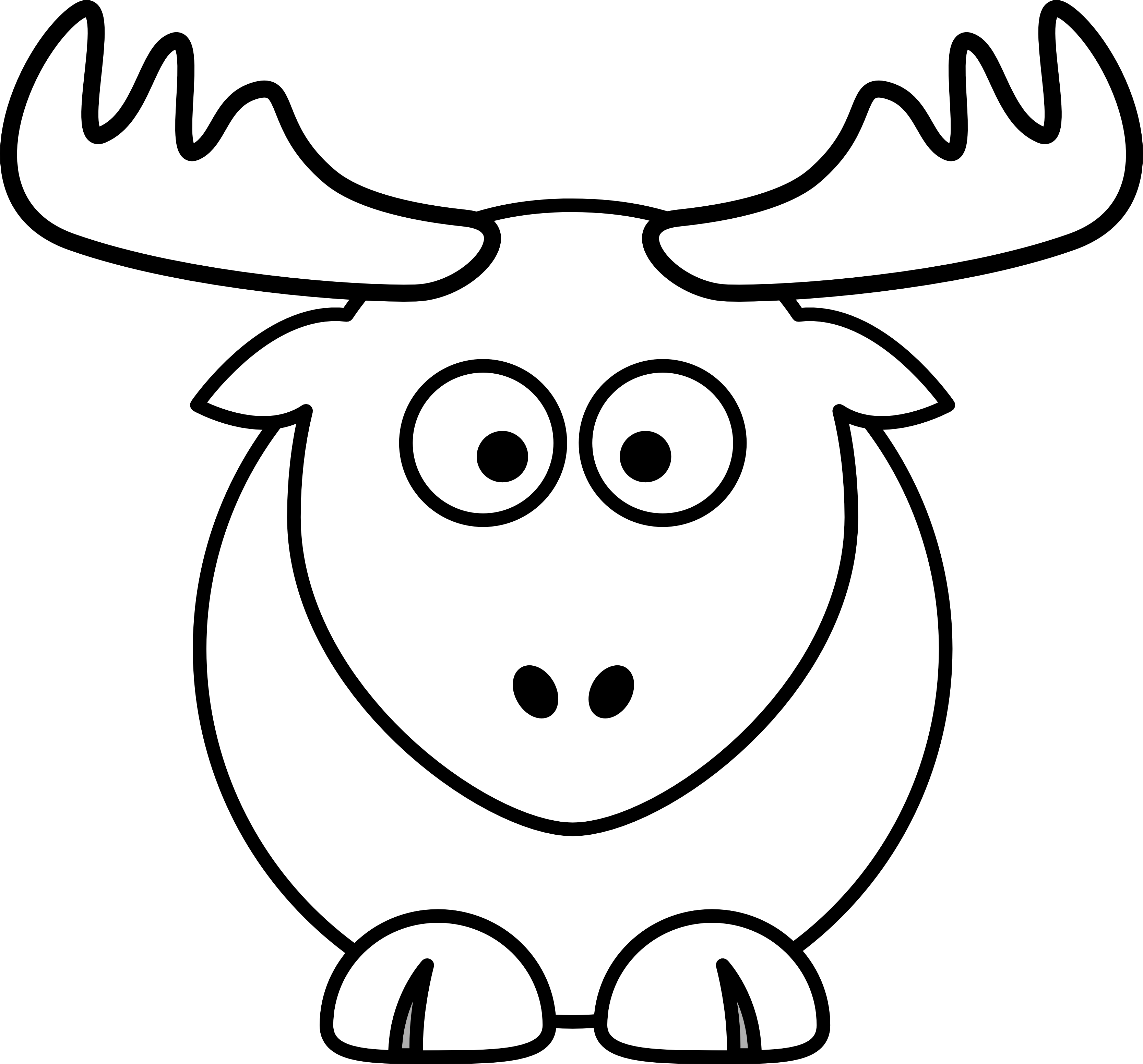Reindeer Clipart Black And White.