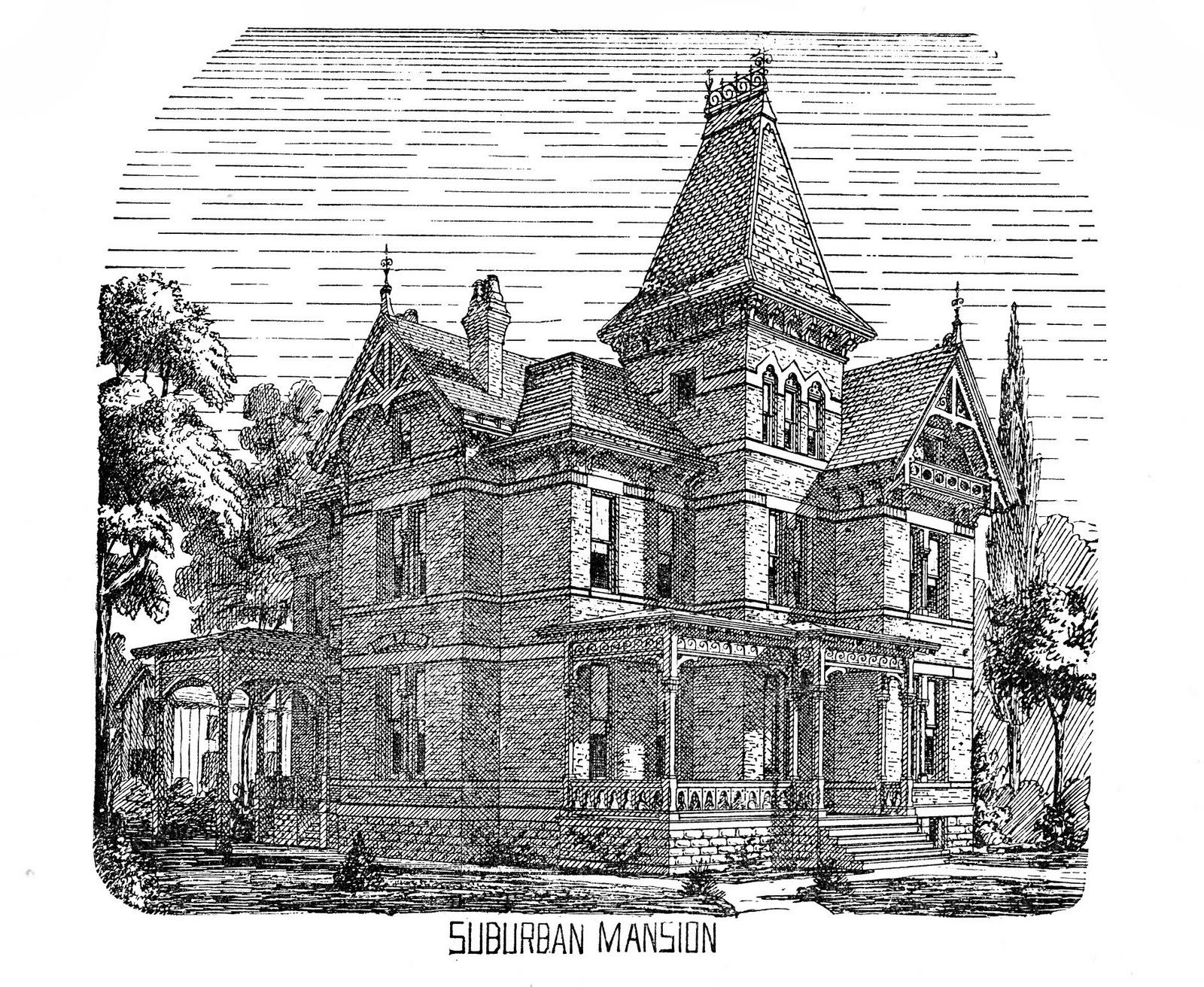 Creepy Victorian House Drawings Clip Art Library