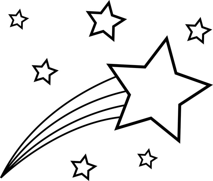 shooting star coloring page - Clip Art Library