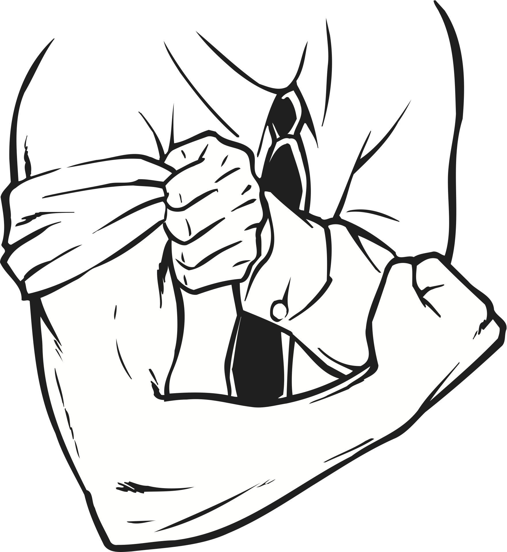 Arm Muscle Black And White Clipart