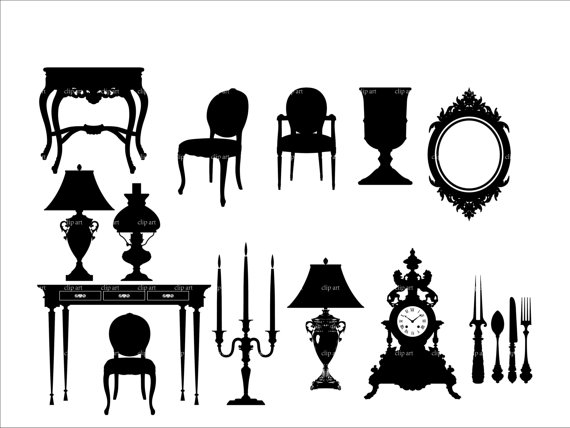 Clipart furniture silhouette