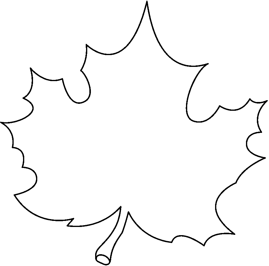Leaf Outline Clip Art Black And White