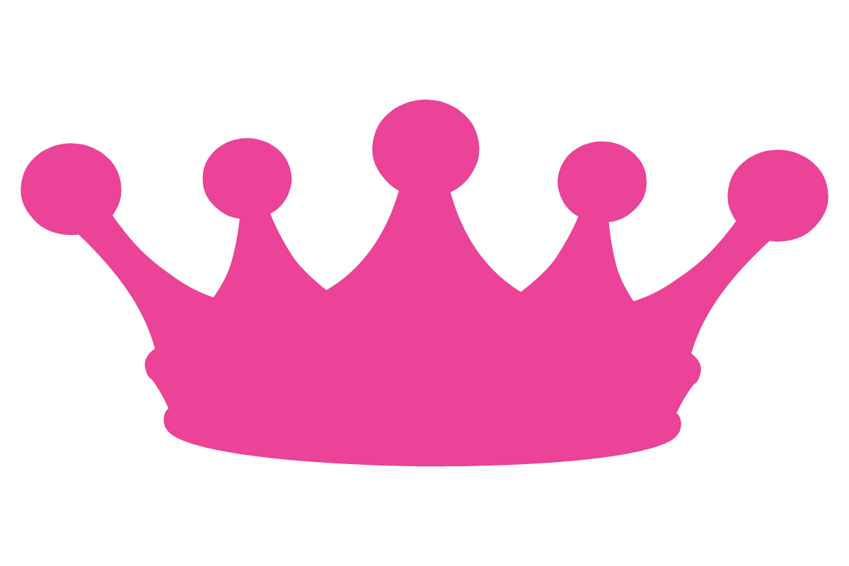 Light pink number 1 with crown clipart