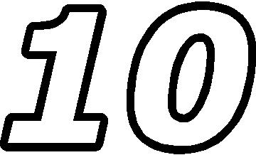 Number 10 clipart black and white