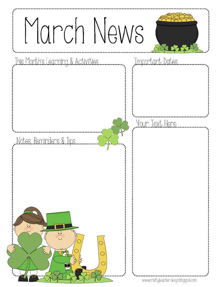 Preschool Newsletter Templates